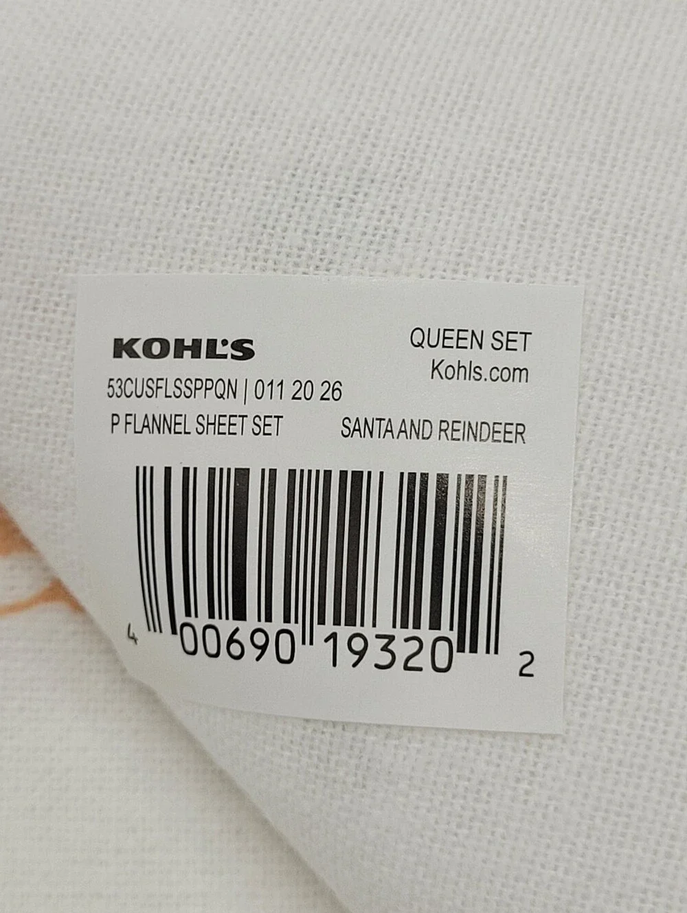 Cuddl Duds Heavyweight Flannel Sheet Set Reindeer Santa Print QUEEN Size NEW